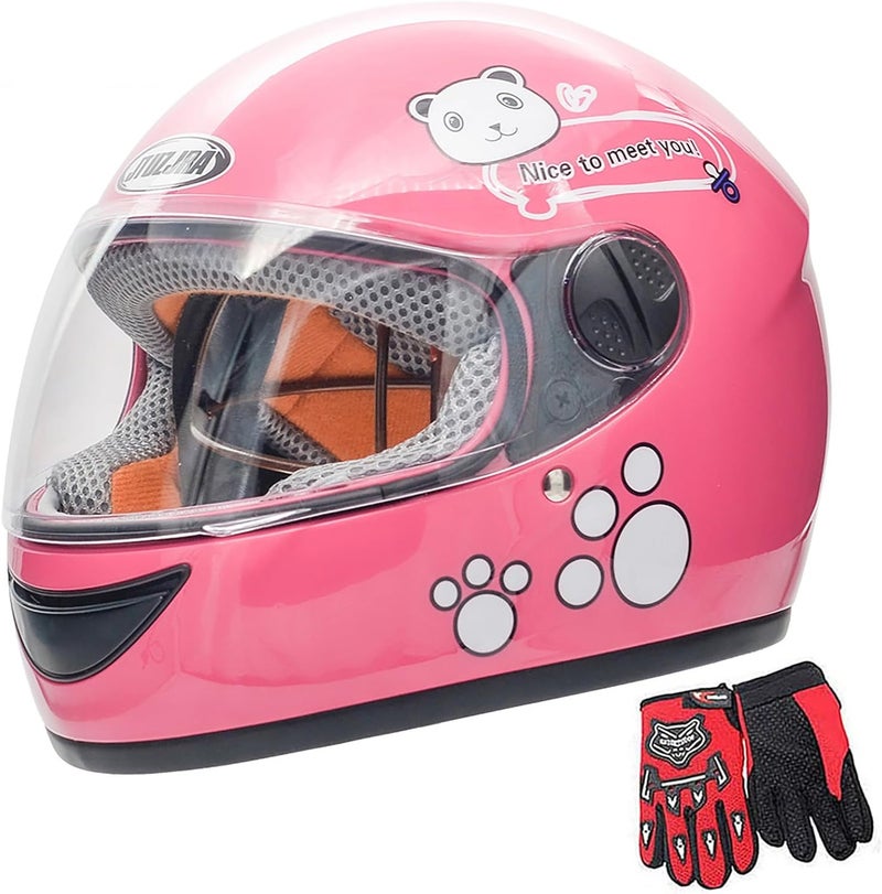 ZJHELM Kids Bike Helmet with Gloves, for Pedal Scooter, Motorcycle, ATV, Quad Bicycle, Suitable for Ages 3-6 - Image 1